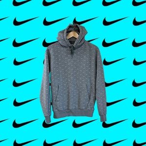 Nike Men’s (S) Gray Overall Swoosh Hoodie